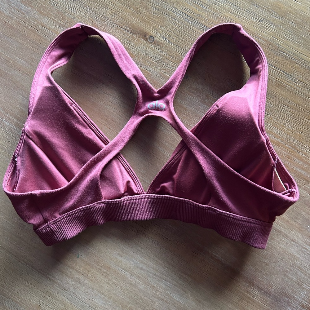 Alo yoga alosoft show stopper bra mars clay size small